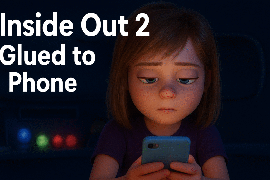 inside out 2 glued to phone