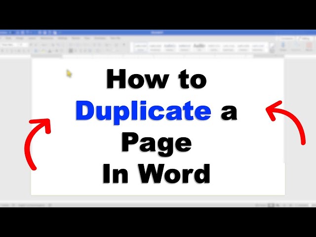 how do you duplicate a page in word